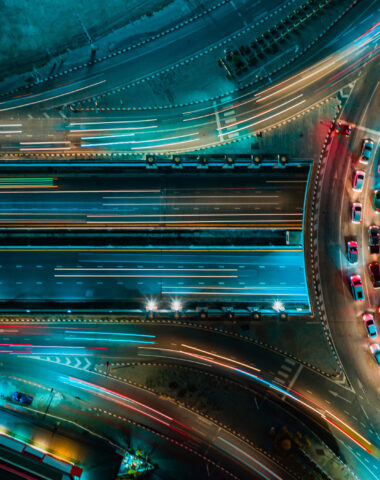 Road and Roundabout top view, Road traffic an important infrastr