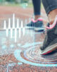 close up of woman feet running on track